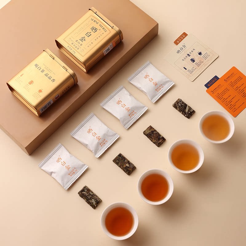 品品香福鼎白茶晒白金尊享品鉴老白茶白牡丹寿眉茶叶20g 4味尝鲜