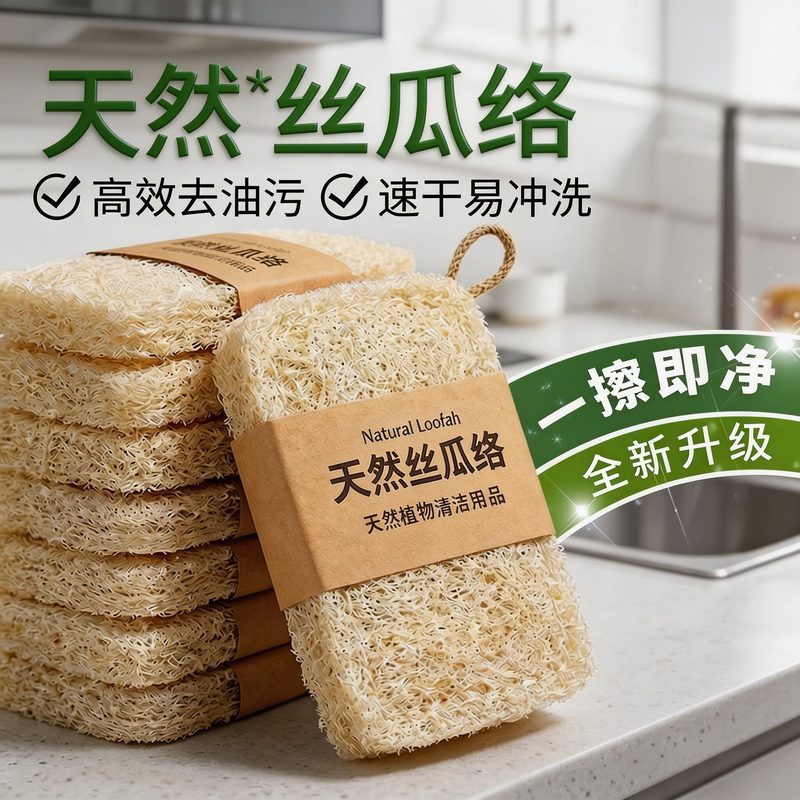 天然丝瓜络洗碗布 厨房百洁布